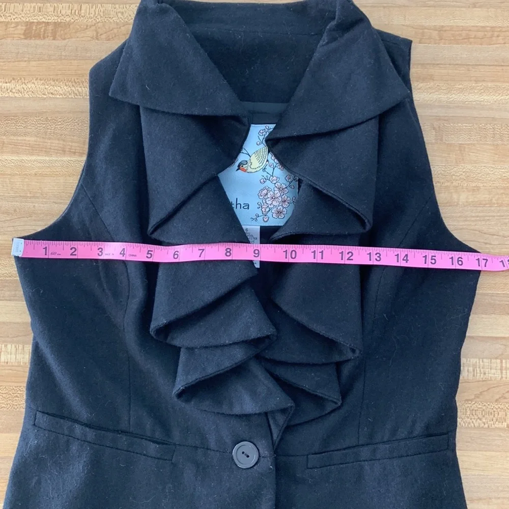 Anthropologie Tabitha Falling in Love wool ruffle vest size 6 - Picture 8 of 9